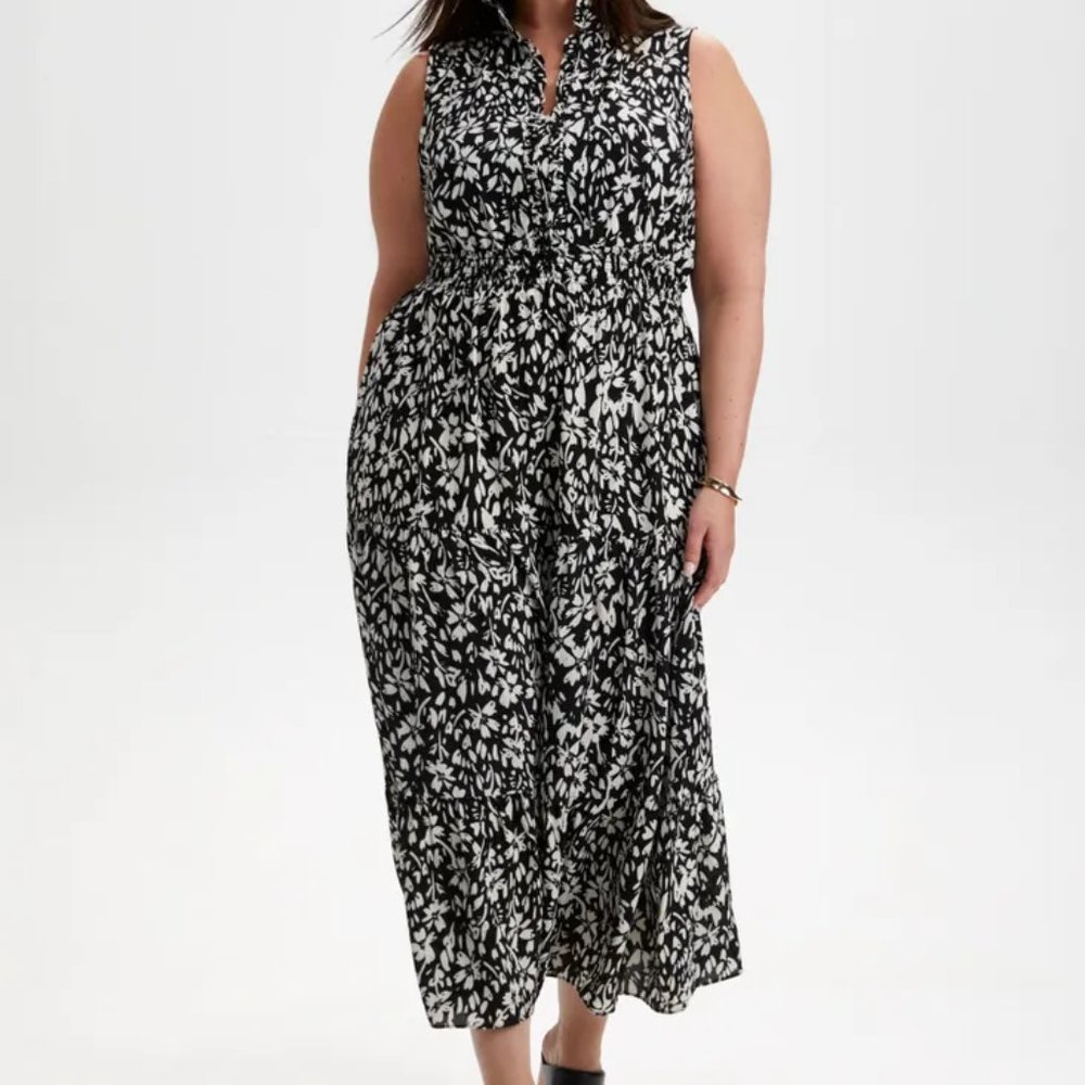 LONDON TIMES NWT sleeveless dress Sz 18W CREPE FLORAL $188 OFFICE SUMMER PREPPY